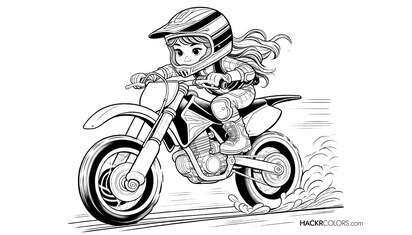 Motorcykeläventyr Målarbild