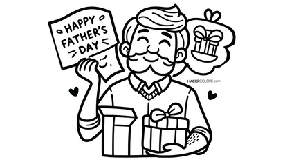 Happy Father's Day Coloring Page