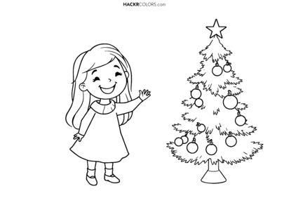 A Girl Decorating the Christmas Tree
