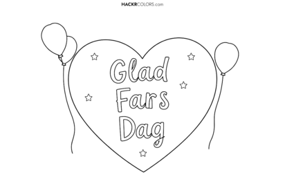 Hjärta med 'Glad Fars Dag'-skylt