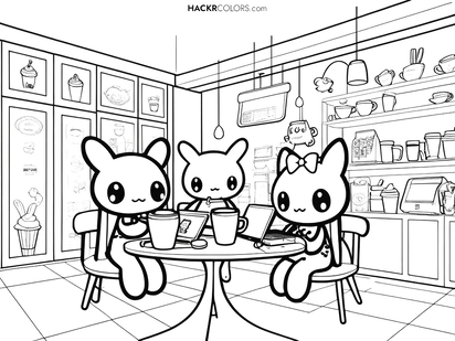 Kuromi en My Melody's Koffiepauze