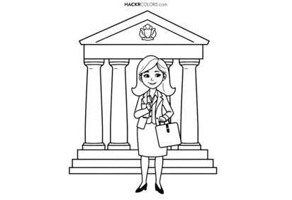 Lawyer Woman at the Courthouse