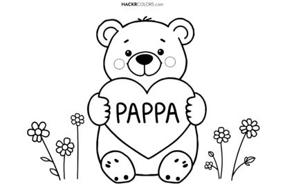 Pappa Björn Kärlek med Blommor