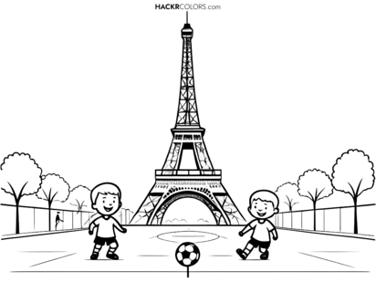 Voetbalplezier bij de Eiffeltoren