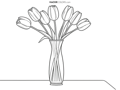 Tulipvas Färgläggsida