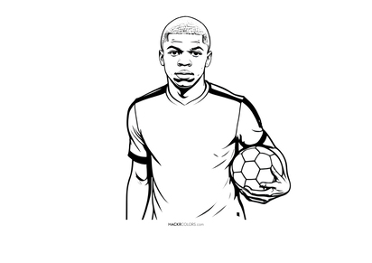 Kylian Mbappé Coloring Page