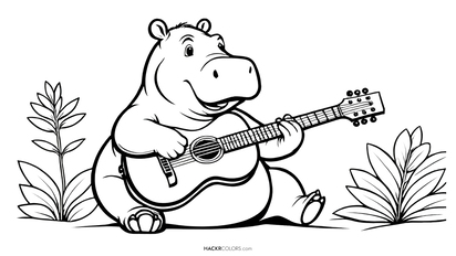 Guitar-Playing Hippo