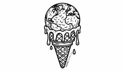 The Melting Earth Ice Cream Cone