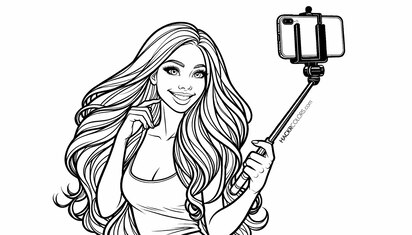 Woman with Selfie Stick
