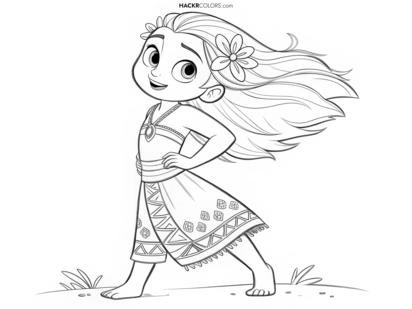 Moana Poseert met een Bloem