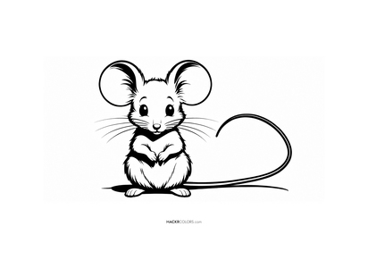 Cute Mouse Coloring Page