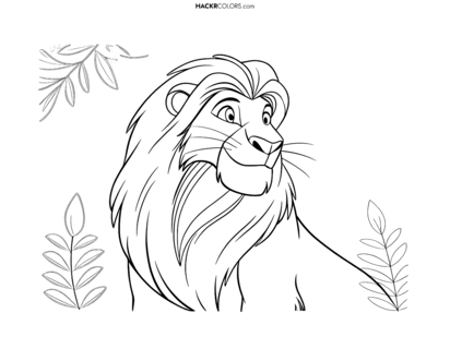 Kleurplaat van Mufasa de Majestueuze Leeuw