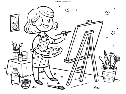 Creative Moments: A Woman Painting