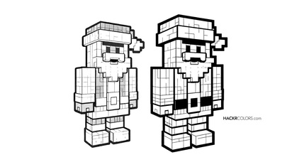 Minecraft Kerstman Kleurplaat
