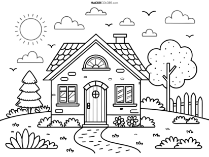 Charming Village House Scene